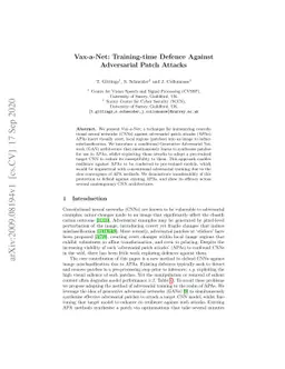 Vax-a-Net: Training-time Defence Against Adversarial Patch Attacks