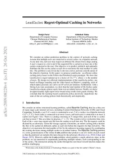 LeadCache: Regret-Optimal Caching in Networks