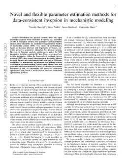 Novel and flexible parameter estimation methods for data-consistent
  inversion in mechanistic modeling