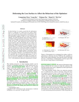 Deforming the Loss Surface to Affect the Behaviour of the Optimizer