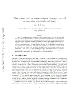 Efficient conformal parameterization of multiply-connected surfaces
  using quasi-conformal theory