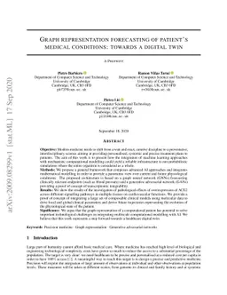 Graph representation forecasting of patient's medical conditions:
  towards a digital twin