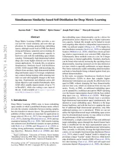 S2SD: Simultaneous Similarity-based Self-Distillation for Deep Metric
  Learning