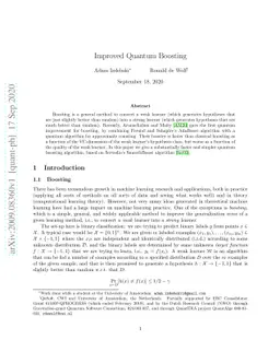 Improved Quantum Boosting