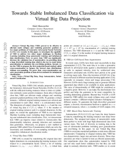 Towards Stable Imbalanced Data Classification via Virtual Big Data
  Projection