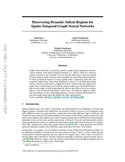Discovering Dynamic Salient Regions for Spatio-Temporal Graph Neural
  Networks