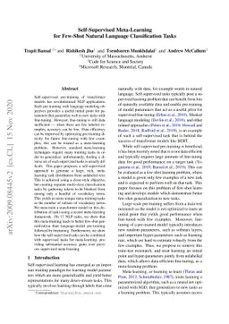 Self-Supervised Meta-Learning for Few-Shot Natural Language
  Classification Tasks
