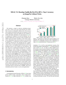 MEAL V2: Boosting Vanilla ResNet-50 to 80%+ Top-1 Accuracy on ImageNet
  without Tricks