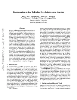 Reconstructing Actions To Explain Deep Reinforcement Learning