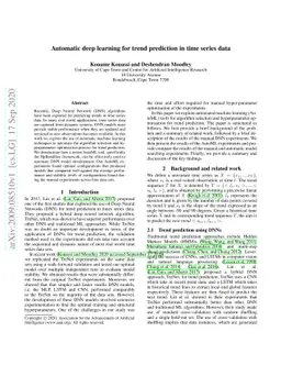 Automatic deep learning for trend prediction in time series data