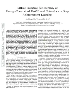 SREC: Proactive Self-Remedy of Energy-Constrained UAV-Based Networks via
  Deep Reinforcement Learning