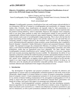 Objective, Probabilistic, and Generalized Noise Level Dependent
  Classifications of sets of more or less 2D Periodic Images into Plane
  Symmetry Groups