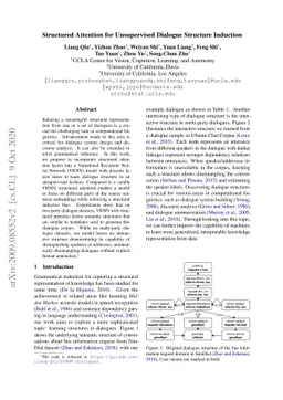 Structured Attention for Unsupervised Dialogue Structure Induction