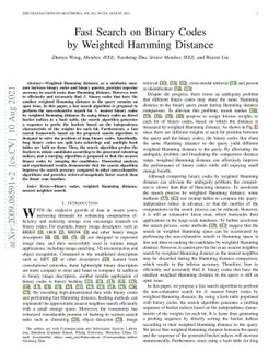Fast Search on Binary Codes by Weighted Hamming Distance