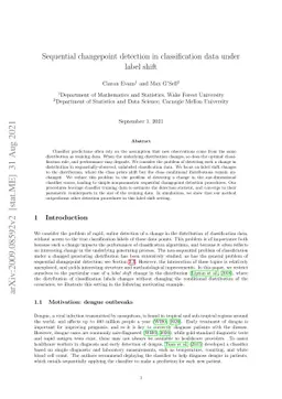 Sequential changepoint detection in classification data under label
  shift