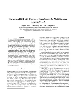 Hierarchical GPT with Congruent Transformers for Multi-Sentence Language
  Models