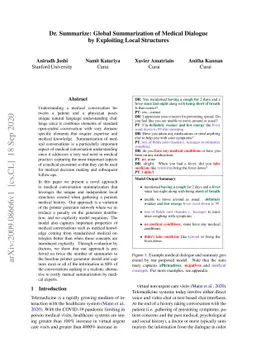 Dr. Summarize: Global Summarization of Medical Dialogue by Exploiting
  Local Structures