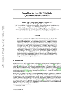 Searching for Low-Bit Weights in Quantized Neural Networks