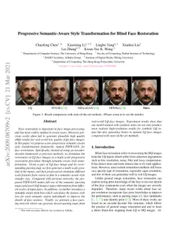 Progressive Semantic-Aware Style Transformation for Blind Face
  Restoration