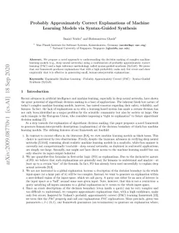 Probably Approximately Correct Explanations of Machine Learning Models
  via Syntax-Guided Synthesis