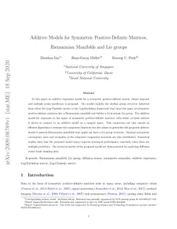 Additive Models for Symmetric Positive-Definite Matrices, Riemannian
  Manifolds and Lie groups