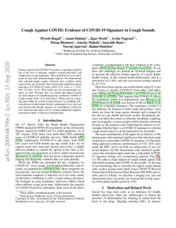 Cough Against COVID: Evidence of COVID-19 Signature in Cough Sounds