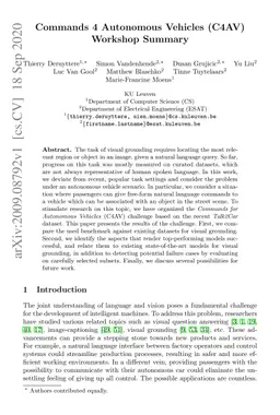Commands 4 Autonomous Vehicles (C4AV) Workshop Summary