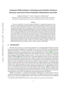 Automatic Differentiation to Simultaneously Identify Nonlinear Dynamics
  and Extract Noise Probability Distributions from Data