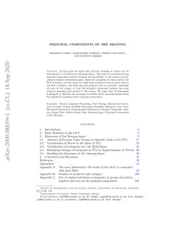 Principal Components of the Meaning