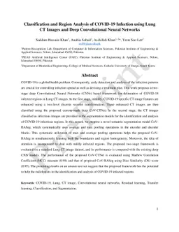 Classification and Region Analysis of COVID-19 Infection using Lung CT
  Images and Deep Convolutional Neural Networks