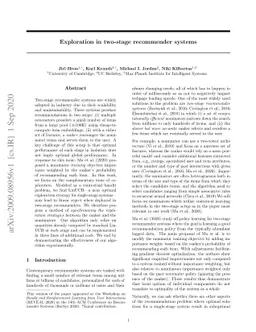 Exploration in two-stage recommender systems