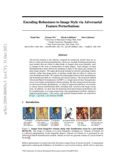 Encoding Robustness to Image Style via Adversarial Feature Perturbations