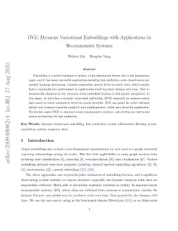 DVE: Dynamic Variational Embeddings with Applications in Recommender
  Systems