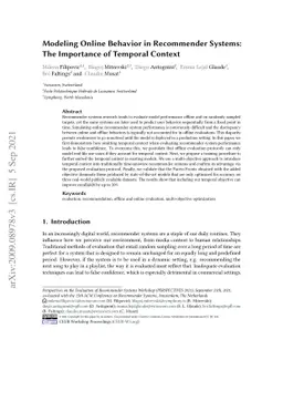 Modeling Online Behavior in Recommender Systems: The Importance of
  Temporal Context