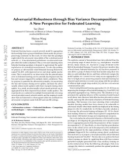 Adversarial Robustness through Bias Variance Decomposition: A New
  Perspective for Federated Learning