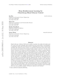 Deep Reinforcement Learning for Closed-Loop Blood Glucose Control