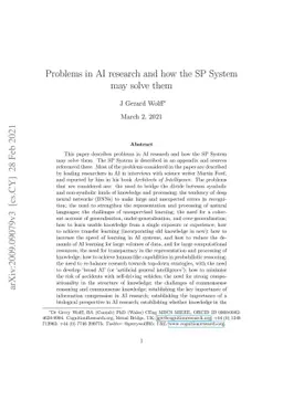 Problems in AI research and how the SP System may help to solve them