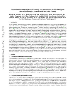 Focused Clinical Query Understanding and Retrieval of Medical Snippets
  powered through a Healthcare Knowledge Graph