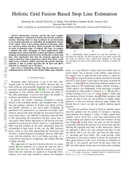 Holistic Grid Fusion Based Stop Line Estimation