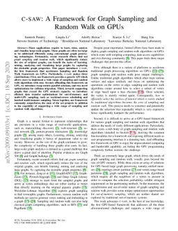 C-SAW: A Framework for Graph Sampling and Random Walk on GPUs