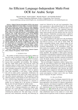 An Efficient Language-Independent Multi-Font OCR for Arabic Script