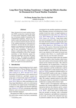Long-Short Term Masking Transformer: A Simple but Effective Baseline for
  Document-level Neural Machine Translation