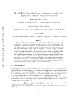 Kernel Ridge Regression Using Importance Sampling with Application to
  Seismic Response Prediction