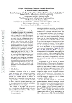Weight Distillation: Transferring the Knowledge in Neural Network
  Parameters