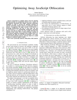 Optimizing Away JavaScript Obfuscation