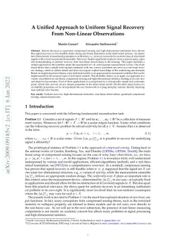 A Unified Approach to Uniform Signal Recovery From Non-Linear
  Observations