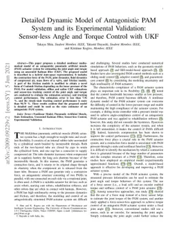 Detailed Dynamic Model of Antagonistic PAM System and its Experimental
  Validation: Sensor-less Angle and Torque Control with UKF