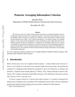 Posterior Averaging Information Criterion