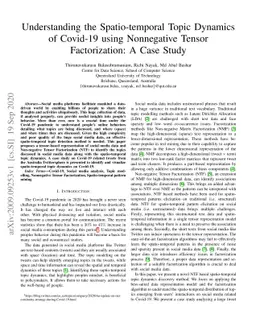 Understanding the Spatio-temporal Topic Dynamics of Covid-19 using
  Nonnegative Tensor Factorization: A Case Study