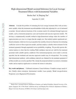 High-dimensional Model-assisted Inference for Local Average Treatment
  Effects with Instrumental Variables